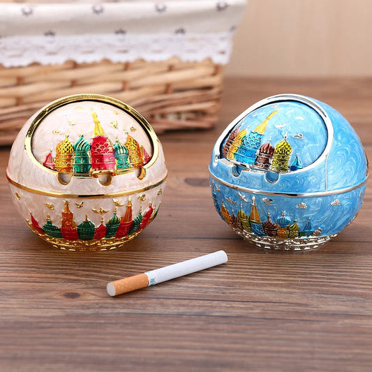 Cendrier Rond en Alliage avec Couvercle Nexima