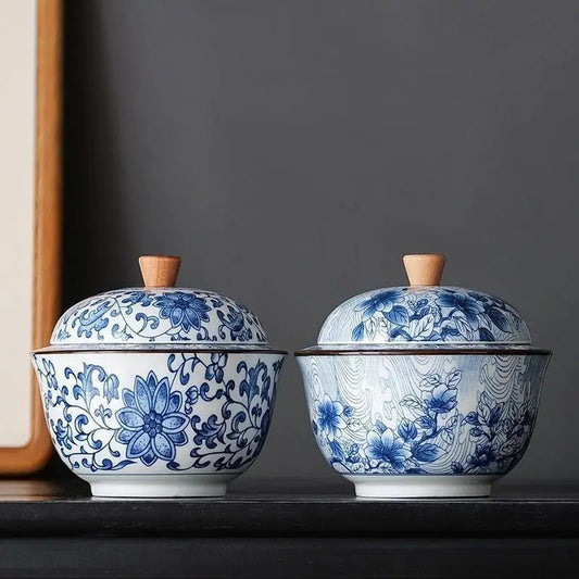 Cendrier en Céramique – Bleu et Blanc Nexima