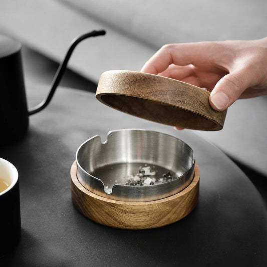 Cendrier en Bois avec Inox Nexima